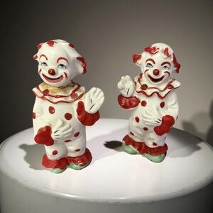 Charming Clown Figurines - Red and White